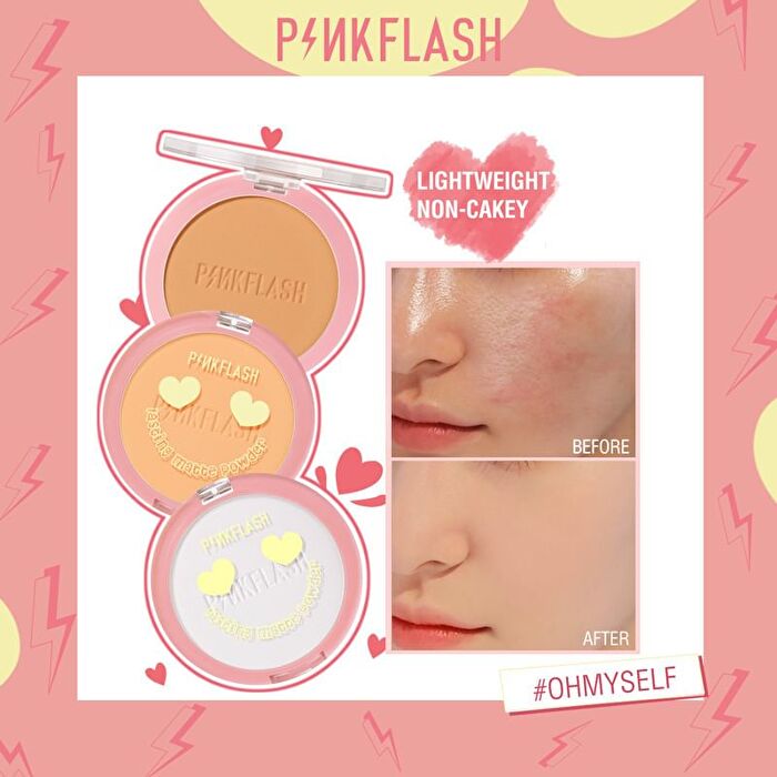 Pinkflash Lasting Matte Pressed Powder - 3 Colors - #000 ALL SKIN TONES