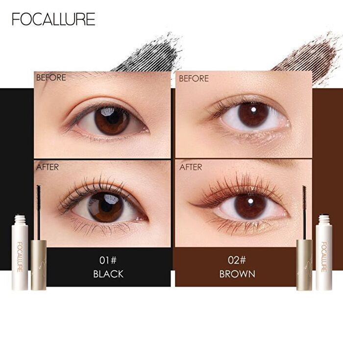 Focallure Longlash Waterproof Mascara 3mm Micro Brush- 2 Colors - #1 BLACK