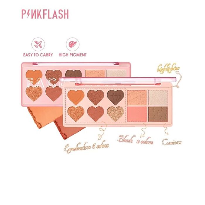 Pinkflash Highlighter Blusher Multi Palette - 3 Colors - #2 Strawberry Ice