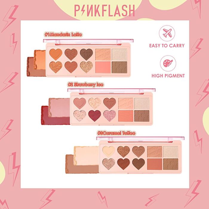 Highlighter Blusher Multi Palette - 3 Colors - #1 Mandarin Latte