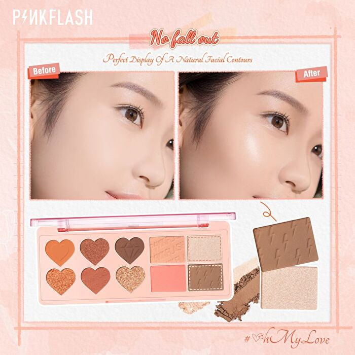 Highlighter Blusher Multi Palette - 3 Colors - #1 Mandarin Latte