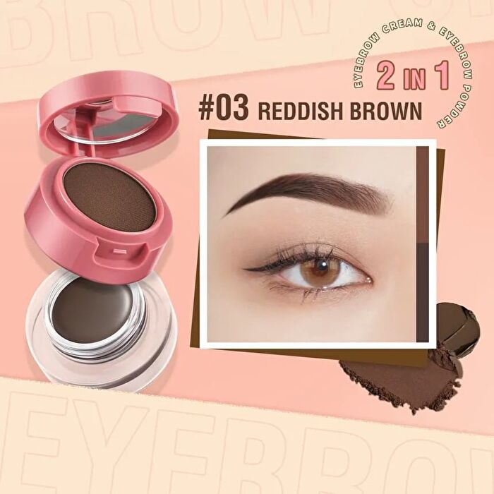 Pinkflash 2 in 1 Duo Effect Eyebrow Kit - 3 Color - #03 Reddish Brown
