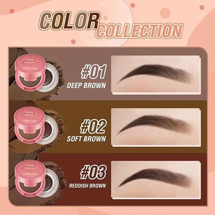 Pinkflash 2 in 1 Duo Effect Eyebrow Kit - 3 Color - #03 Reddish Brown