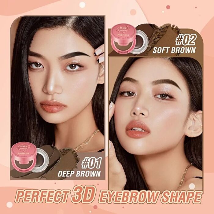 Pinkflash 2 in 1 Duo Effect Eyebrow Kit - 3 Color - #01 Deep Brown