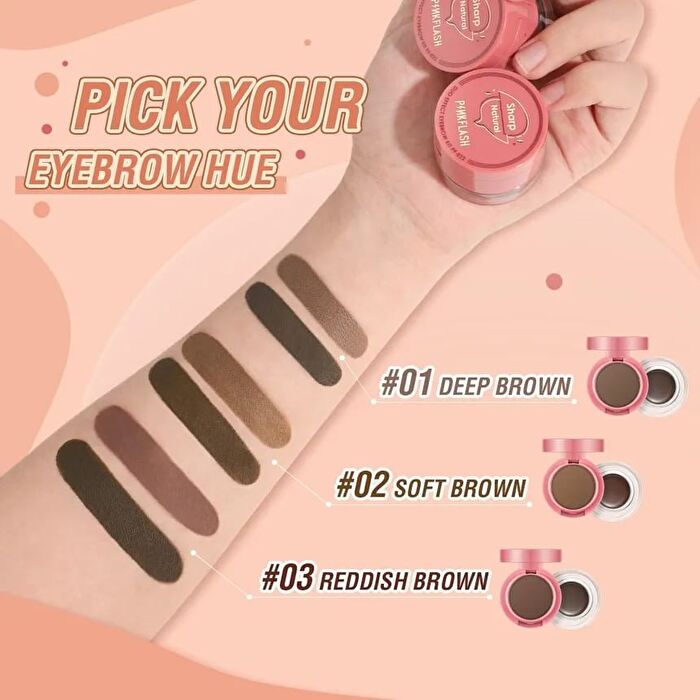Pinkflash 2 in 1 Duo Effect Eyebrow Kit - 3 Color - #02 Soft Brown