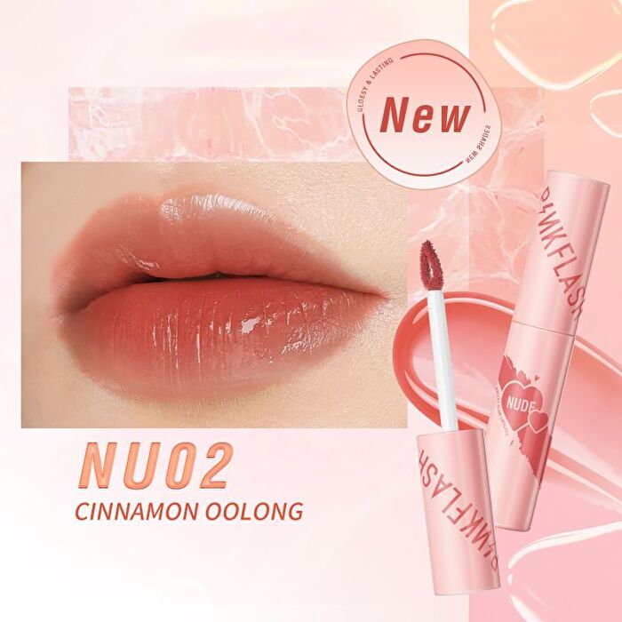 Pinkflash Watery Glam Lipgloss - 9 Color - #NU02 CINNAMON OOLONG
