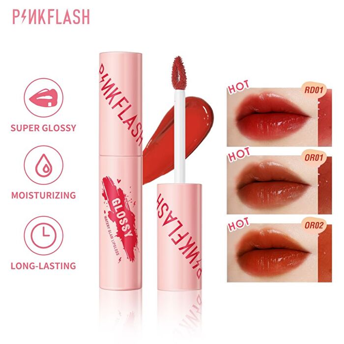 Pinkflash Watery Glam Lipgloss - 9 Color - #NU02 CINNAMON OOLONG