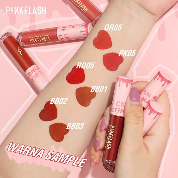 Pinkflash Hot Lasting Matte Lipcream - 6 Color - #PK05 PINK