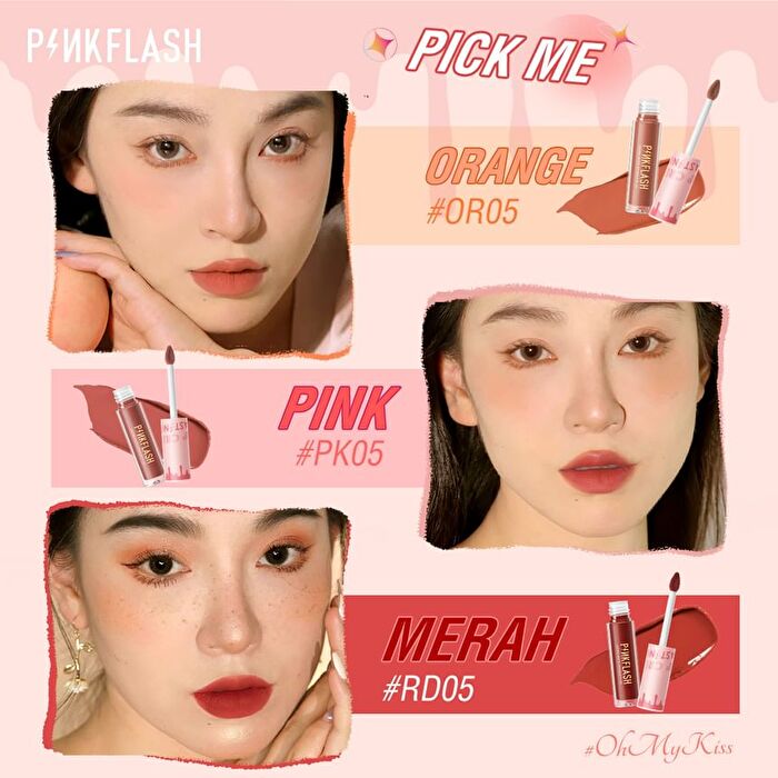 Pinkflash Hot Lasting Matte Lipcream - 6 Color - #RD05 RED