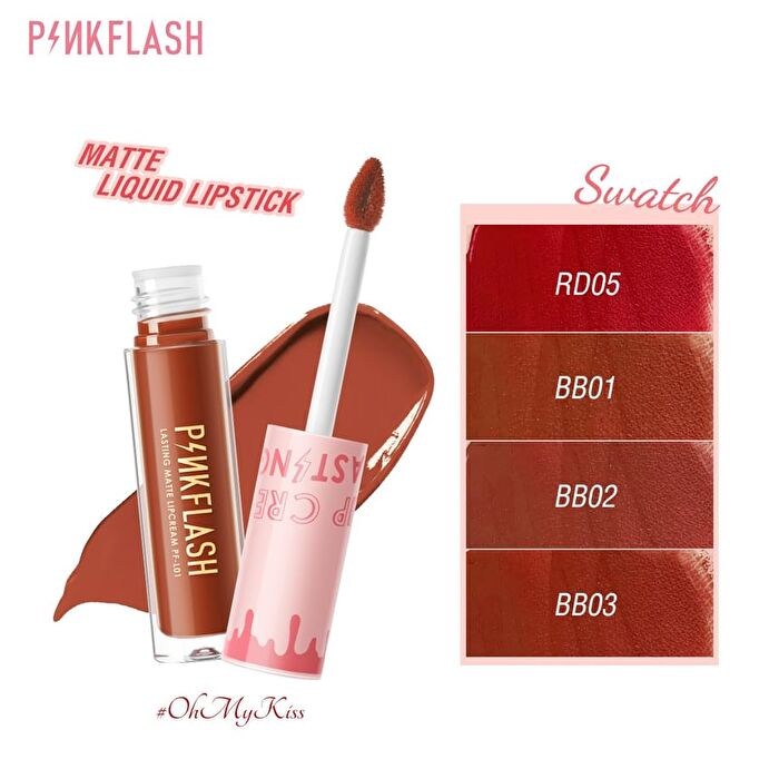 Hot Lasting Matte Lipcream - 6 Color - #BB02 BRICK BROWN
