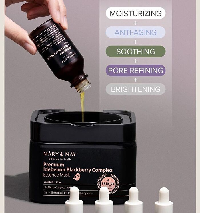 Premium Idebenone Blackberry Complex Essence Mask - 20 sheets