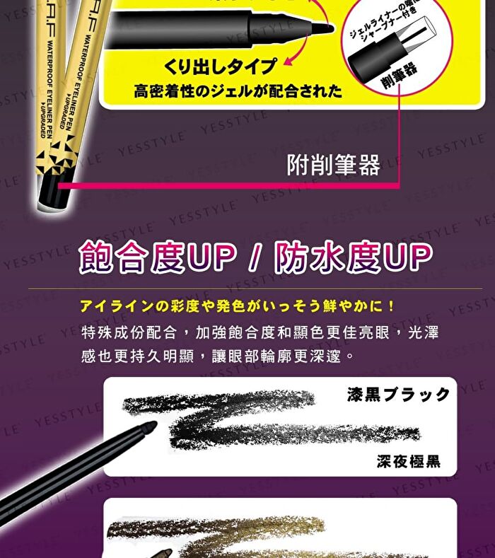 Waterproof Eyeliner Pen - Deep Black - 2 pcs