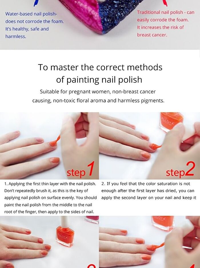 Alloya Water-Based Natural Nail Polish Environmental Friendly 094 Silver Memories - 10ml