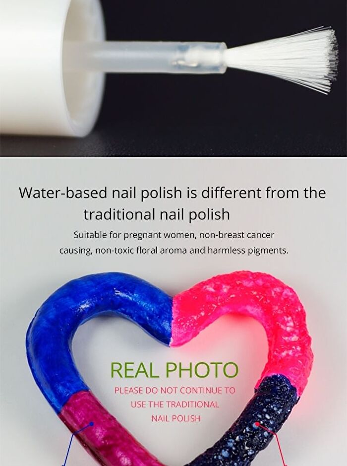 Water-Based Natural Nail Polish Environmental Friendly 150 Berry Mousse - 10ml