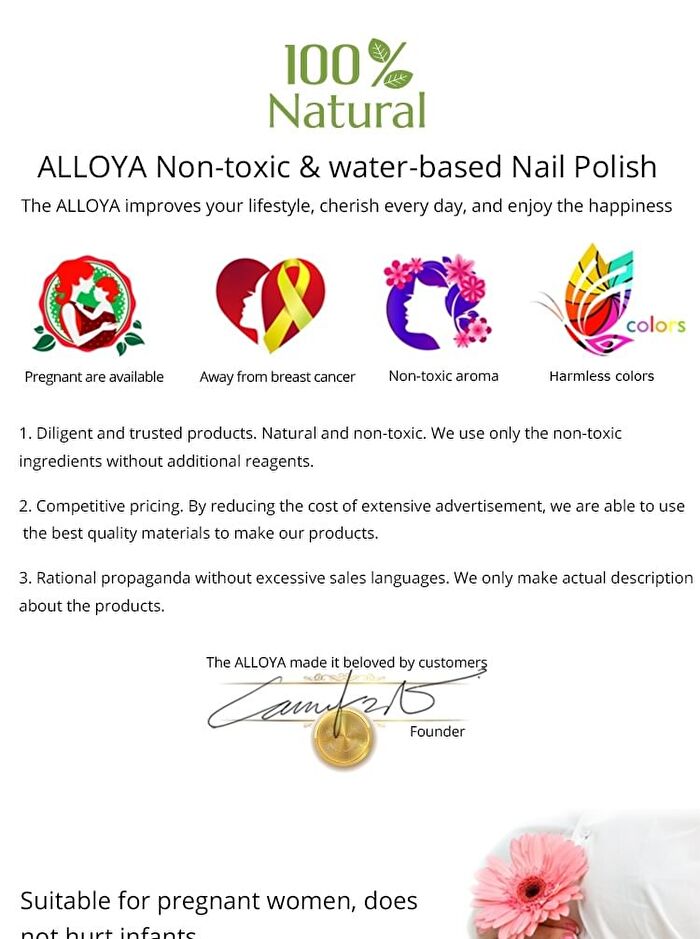 Water-Based Natural Nail Polish Environmental Friendly 150 Berry Mousse - 10ml
