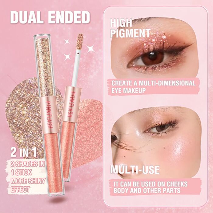 New 2 in 1 All Glow Liquid Eyeshadow-2 colours - #5 Starry Pearl