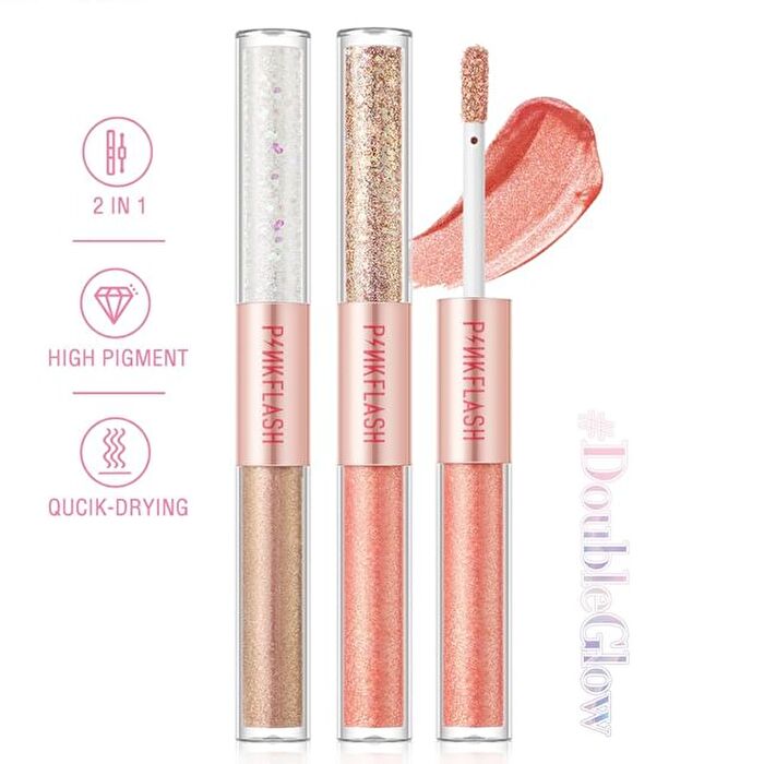 New 2 in 1 All Glow Liquid Eyeshadow-2 colours - #5 Starry Pearl