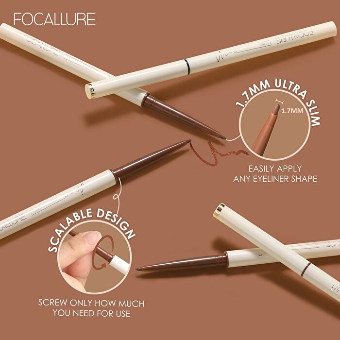 Focallure Perfectly Defined Gel Eyeliner - 2 Colors - #F01 Dark Black