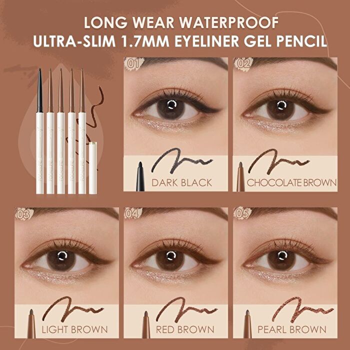 Focallure Perfectly Defined Gel Eyeliner - 2 Colors - #F01 Dark Black