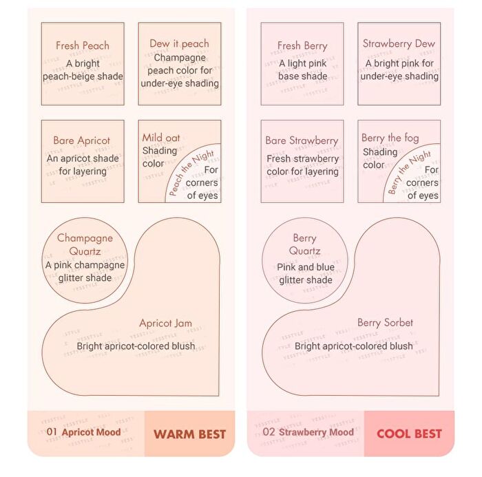 romand Bare Layer Palette - 2 Types - #01 Arpicot Mood