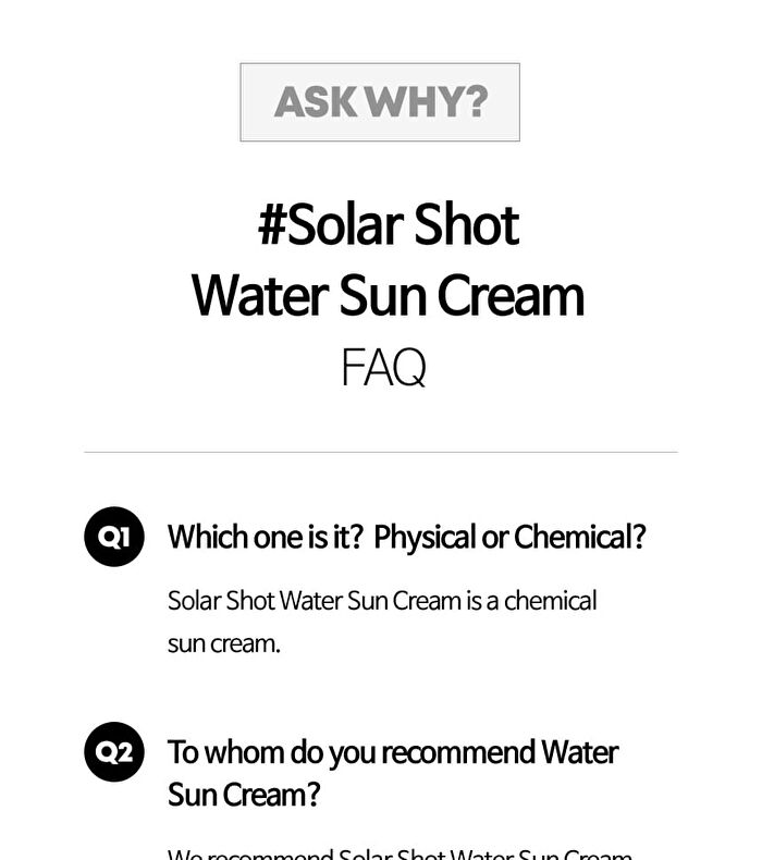 Solar Shot Water Suncream - 40ml