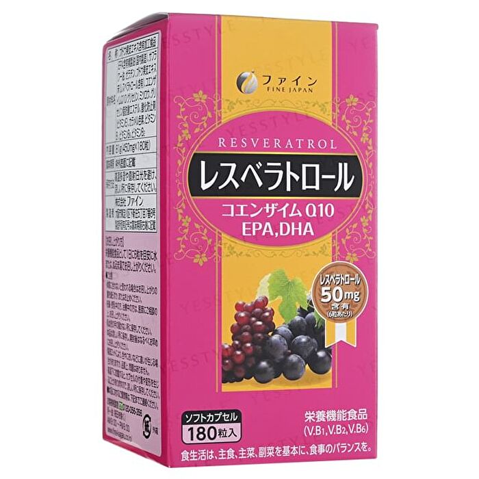 Fine Japan Resveratrol + Coenzyme Q10 + EPA & DHA Capsules - 180 Capsules