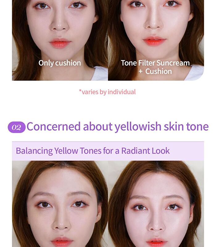 Snow Tone Filter Sun Cream - 3 Colors - Aurora Purple