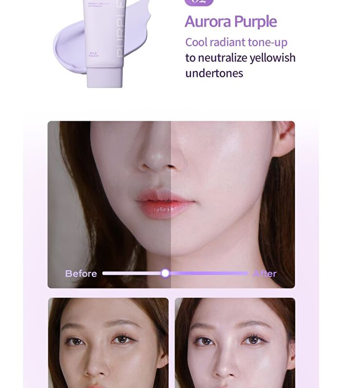 Snow Tone Filter Sun Cream - 3 Colors - Aurora Purple
