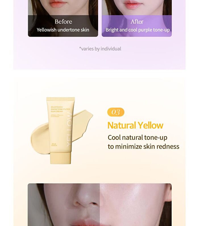 Snow Tone Filter Sun Cream - 3 Colors - Aurora Purple