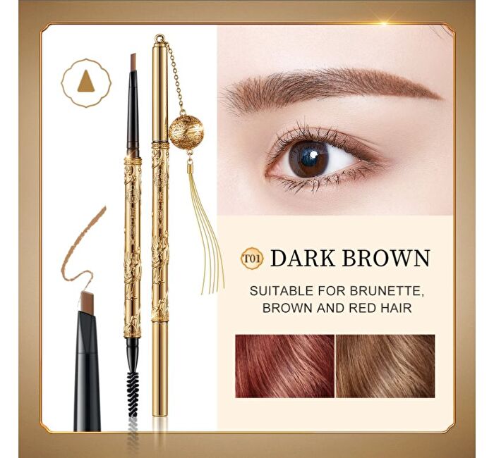 Palace Identity Drunken Rhythm Gilt Exquisite Eyebrow Pencil - 2 Colours - #T01 Dark Brown - 0.07g*2