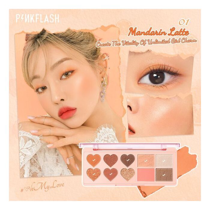Highlighter Blusher Multi Palette - 3 Colors - #1 Mandarin Latte