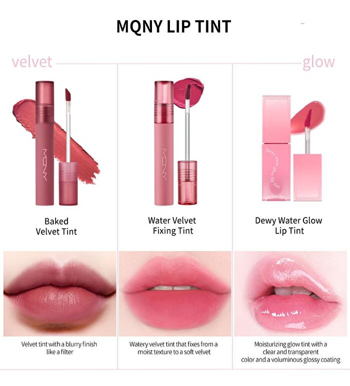 Mqny Dewy Water Glow Lip Tint - 5 Colors - #05 Icy Cherry