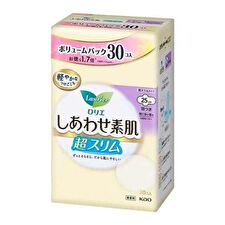 Kao Laurier F Happy Bare Skin Breathable Ultra Slim For Especially Heavy Daytime With Wings 25cm - 30 pcs