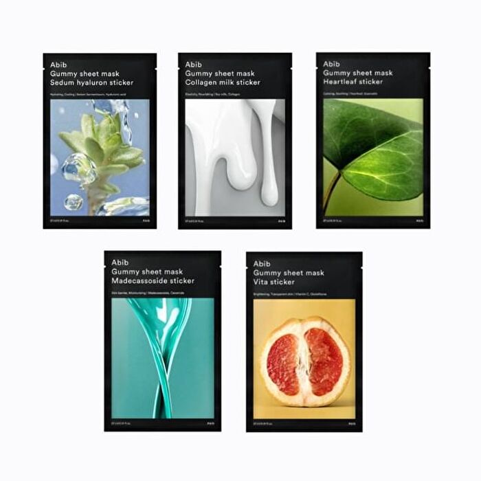 Gummy Sheet Mask - 5 Types - Renewed - Collagen Milk Sticker