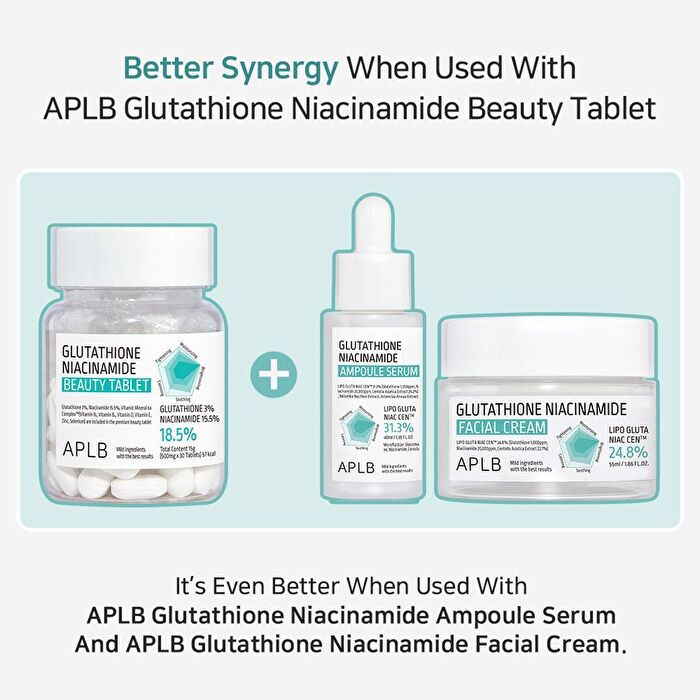 Aplb Glutathione Niacinamide Beauty Tablet - 500mg x 30 tablets