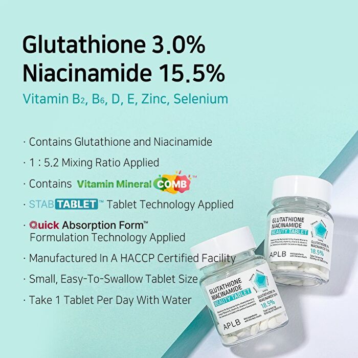 Aplb Glutathione Niacinamide Beauty Tablet - 500mg x 30 tablets