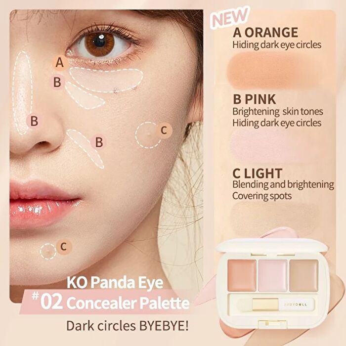 Three-Shades Concealer Palette - 2 Colors - #01 Full Coverage