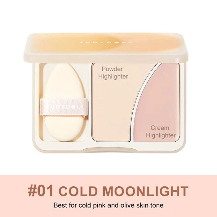 Dual-Color Highlighter Palette - 2 Colors - #01 Cold Moonlight