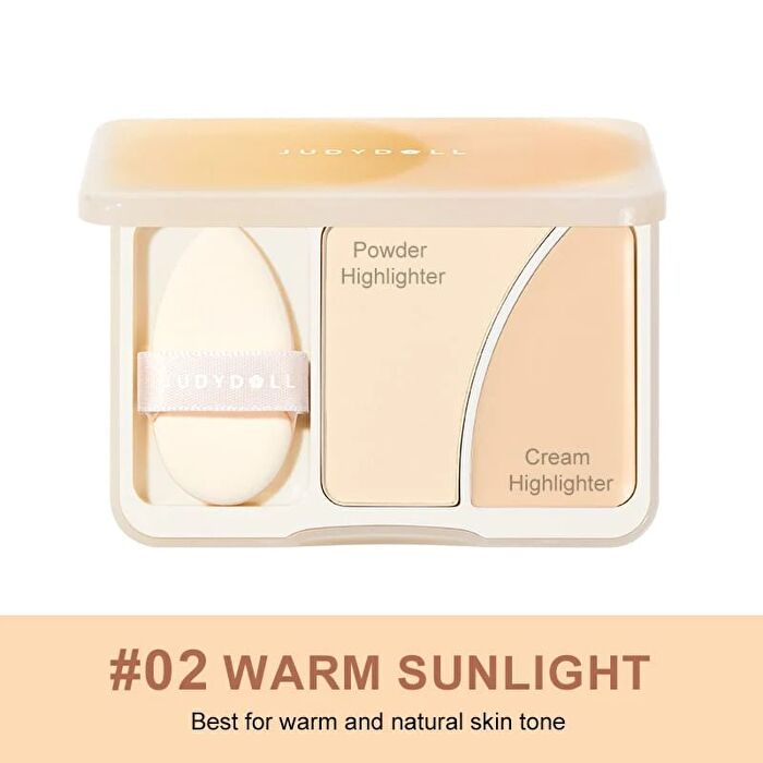Dual-Color Highlighter Palette - 2 Colors - #02 Warm Sunlight