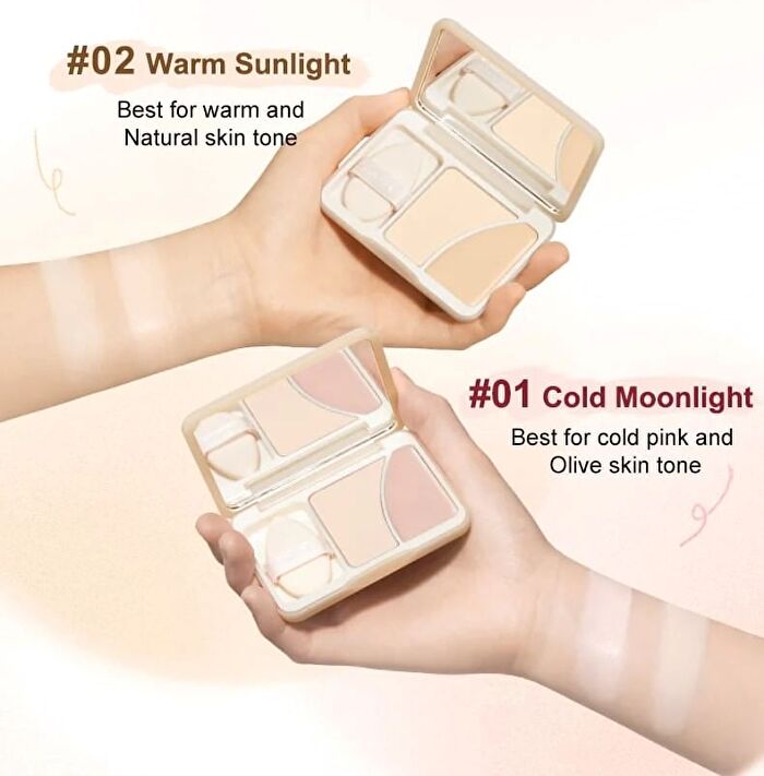 Dual-Color Highlighter Palette - 2 Colors - #02 Warm Sunlight
