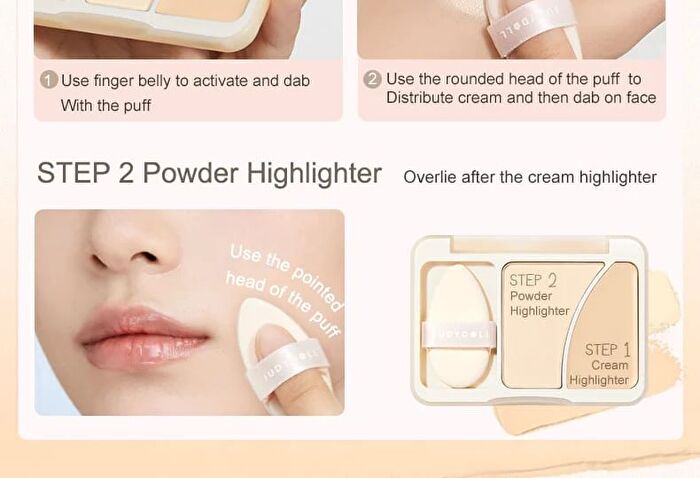Dual-Color Highlighter Palette - 2 Colors - #02 Warm Sunlight