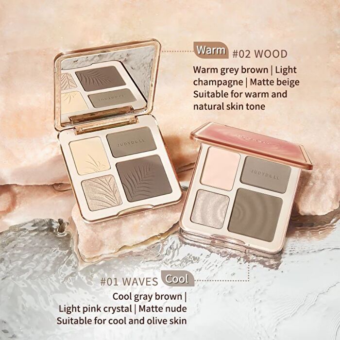 2 IN 1 Highlighter Contour Palette - 2 Colors - #02 Wood - 9g