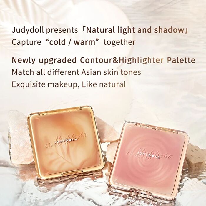 2 IN 1 Highlighter Contour Palette - 2 Colors - #01 Waves - 9g