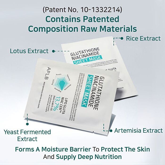 Aplb Glutathione Niacinamide Sheet Mask - 25ml