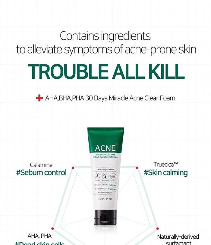AHA,BHA,PHA 30 Days Miracle Acne Clear Foam Mini - 50ml
