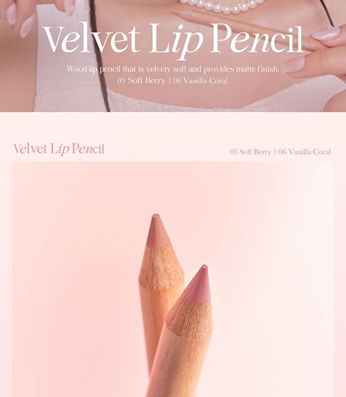 Velvet Lip Pencil Set - 4 Colors - #02 Peach Beige