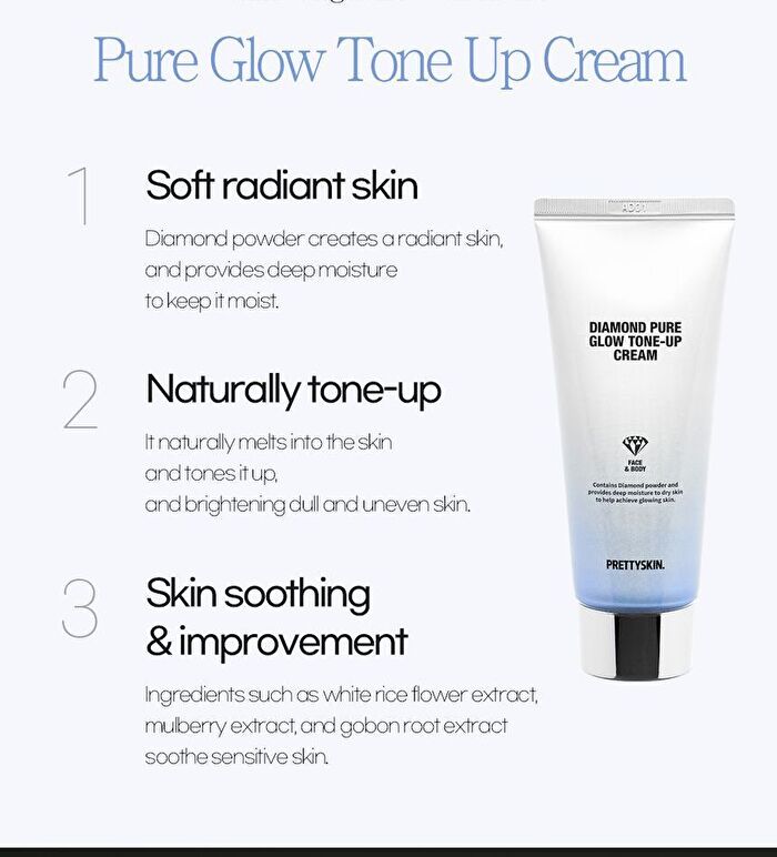 Diamond Pure Glow Tone-Up Cream - 100ml