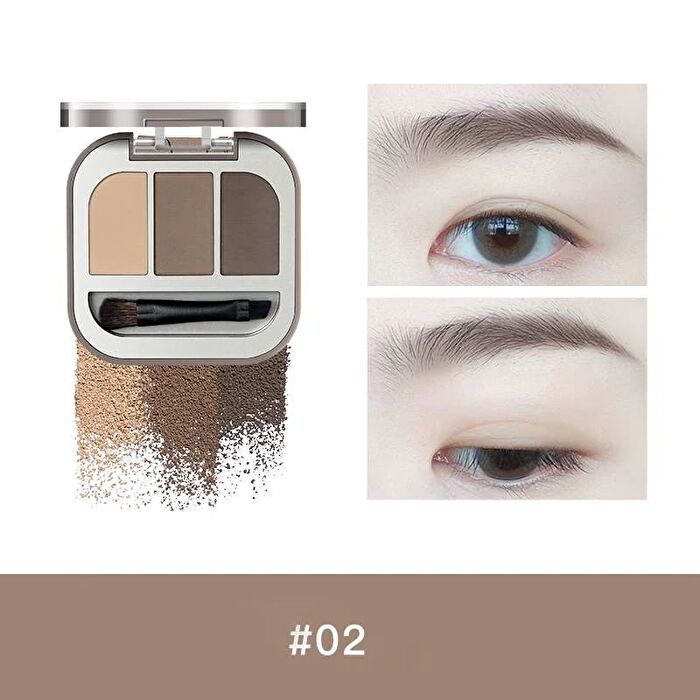 3 Shade Eyebrow Powder - 2 Colors (2-3) - #02 Dark Brown - 2.7g