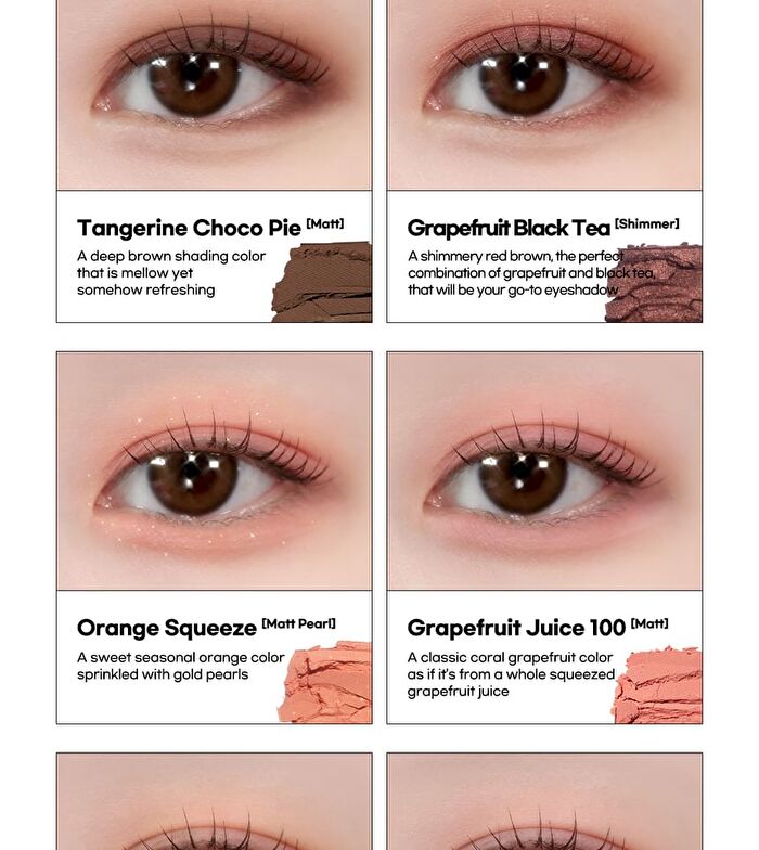 Seasonal Blending Eyeshadow Palette - 6 Types - #04 Sunlit Citrus