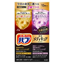 Kao Bub Medicure Bath Salt Tablet Refreshing Recovery x Warm Night - 12 pcs